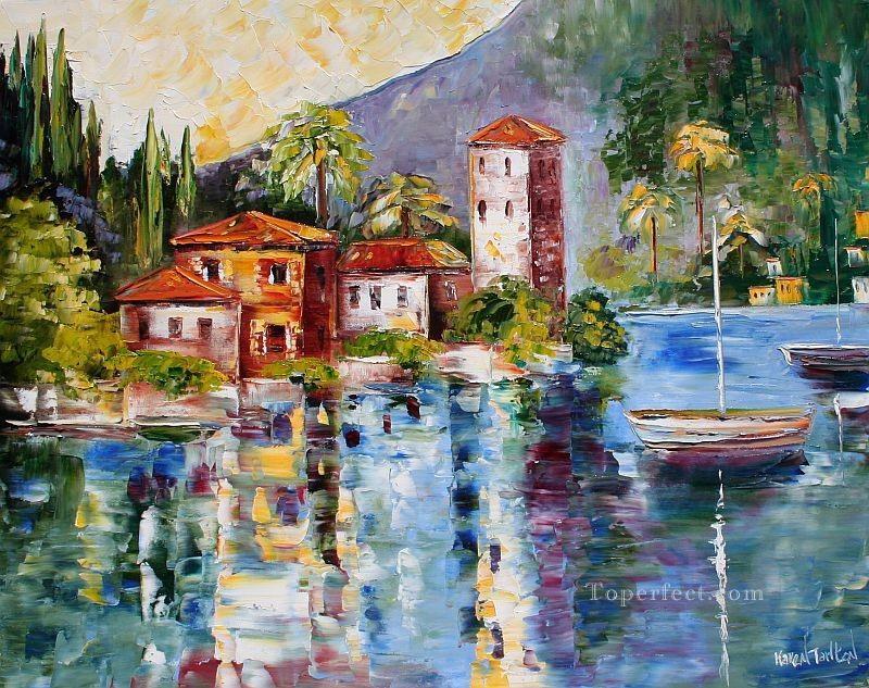 Lake Como Reflections Mediterranean Aegean Oil Paintings